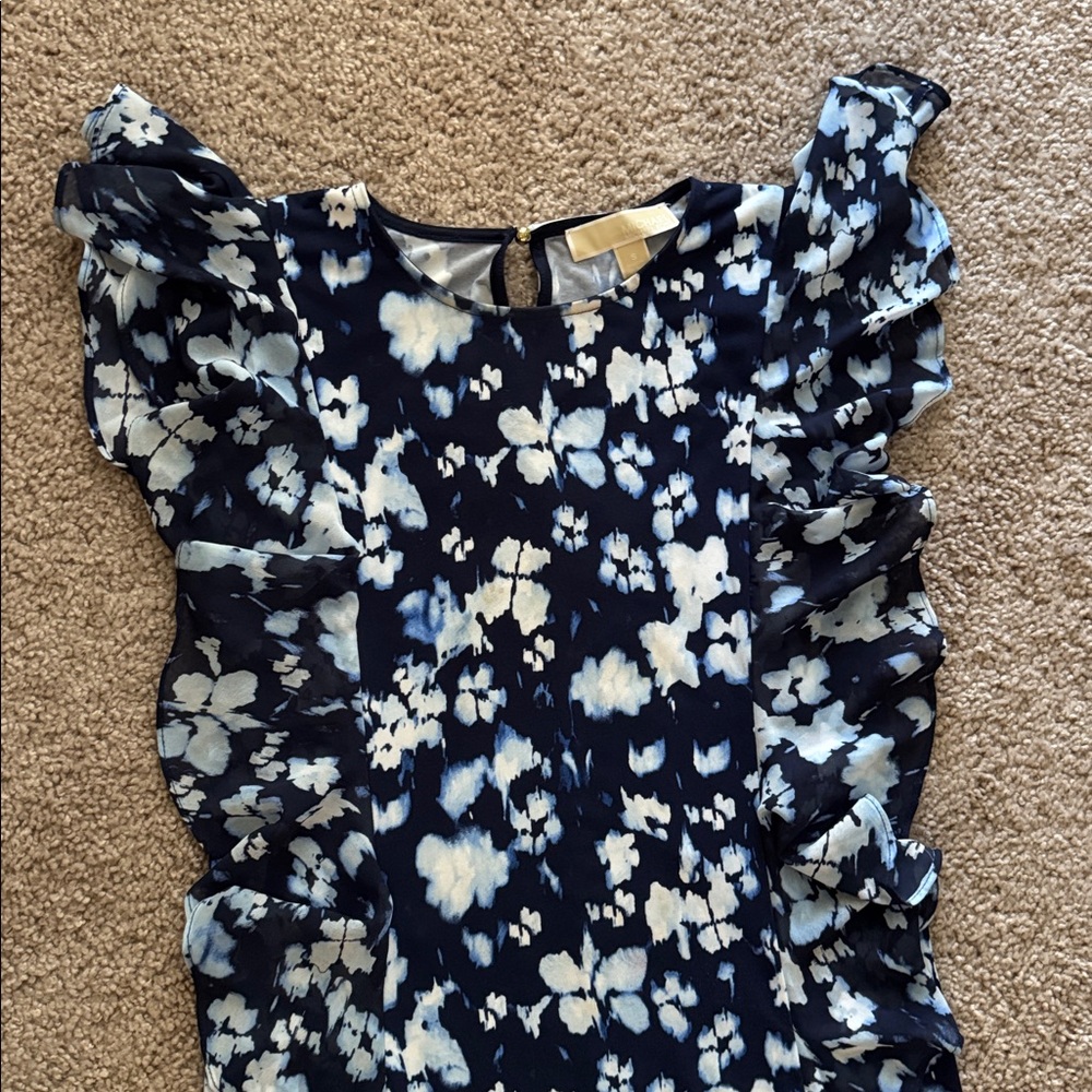 Michael Kors Navy and White Floral Dress - Picture 3 of 4